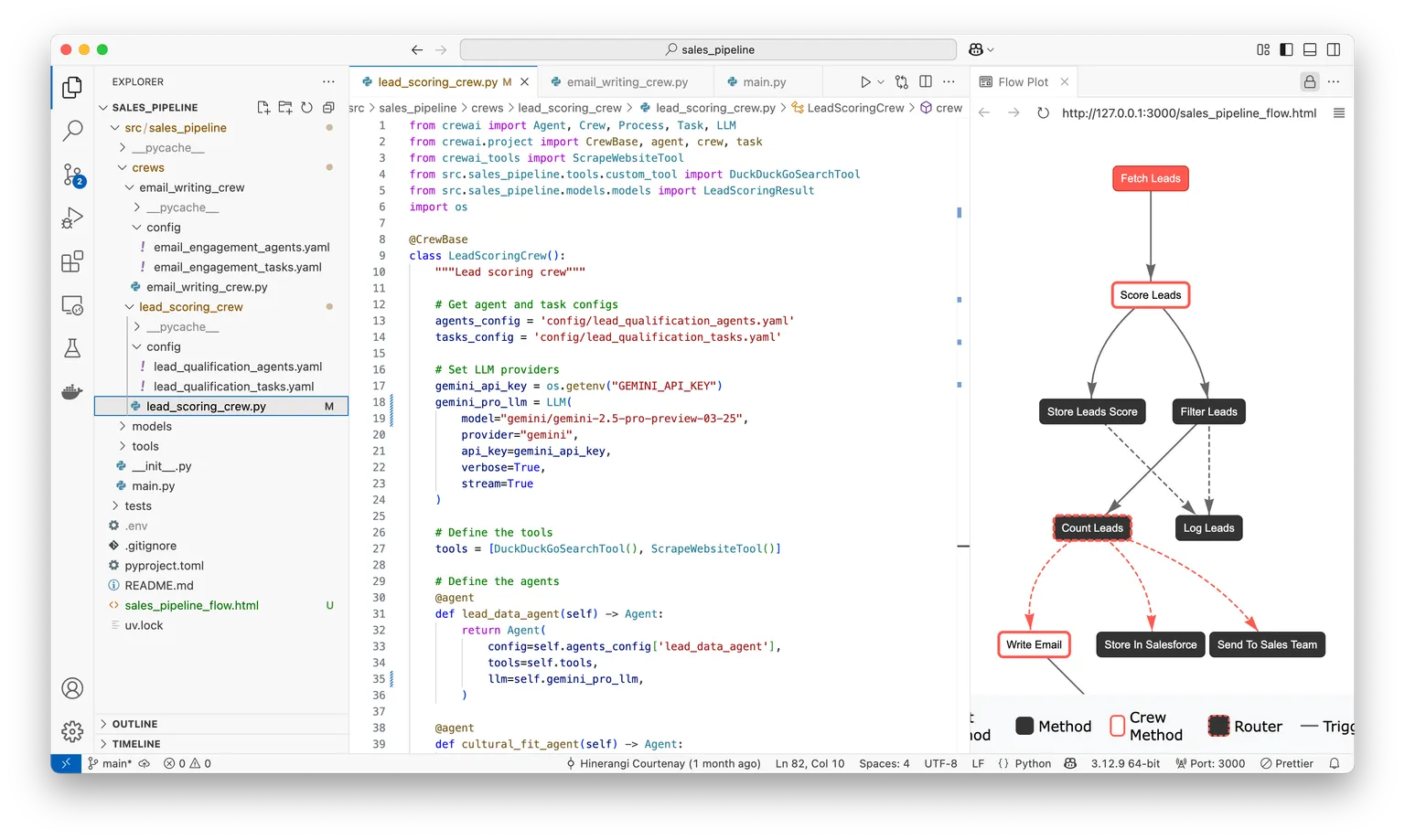 Screenshot of Screenshot of a CrewAI agent